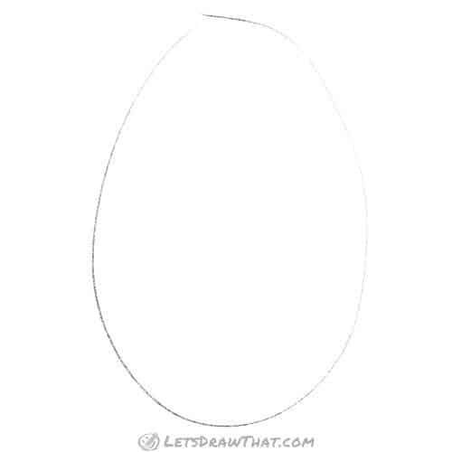 Drawing step: Draw an egg for the body size