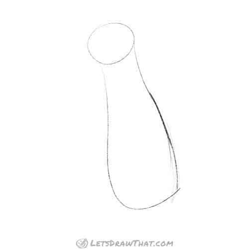 Drawing step: Sketch the adult penguin body outline