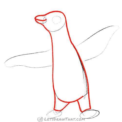 Drawing step: Outline the body and head