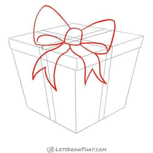 Drawing step: Draw the ribbon bow