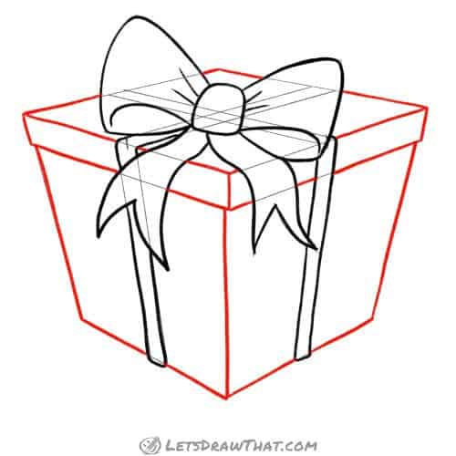 Drawing step: Draw the present box and lid