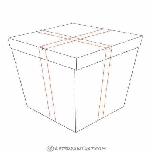 Drawing step: Draw the ribbon cross