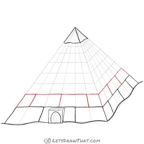 Drawing step: Add second layer of stone blocks