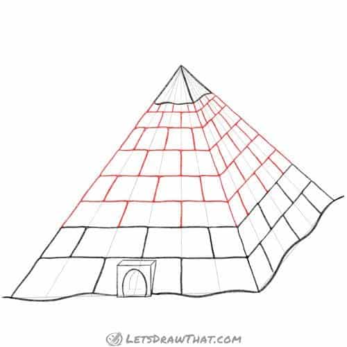 Drawing step: Complete the stone patern for the remaining layers