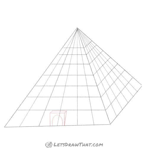 Drawing step: Draw the entry door