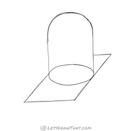 Drawing step: Sketch the robot’s base body shapes