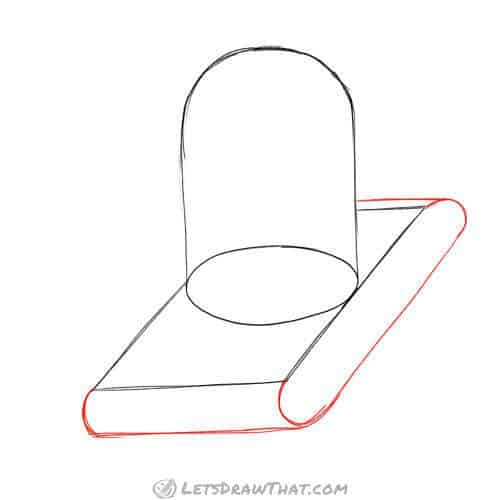 Drawing step: Sketch the track shoes