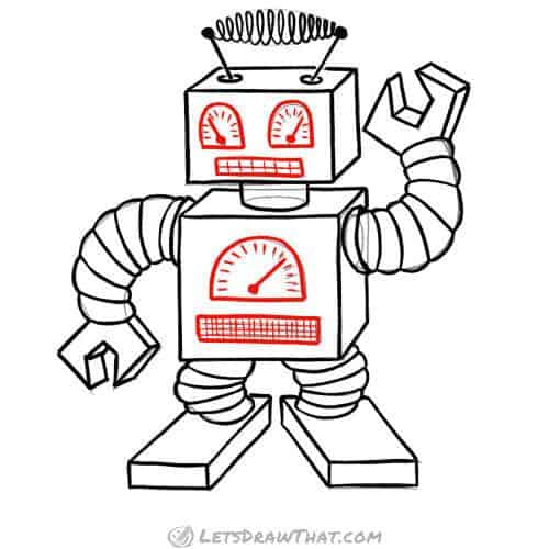 Drawing step: Outline the dials