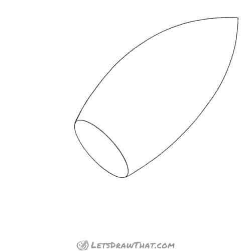 Drawing step: Sketch the rocket body