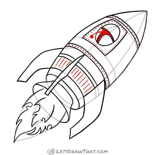 Drawing step: Add the final extra details