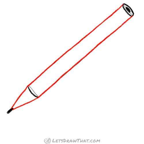 Drawing step: Draw the pencil outline