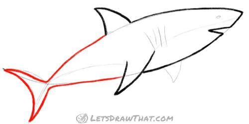 Drawing step: Trace the rest of the body