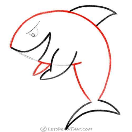 Drawing step: Complete drawing the body