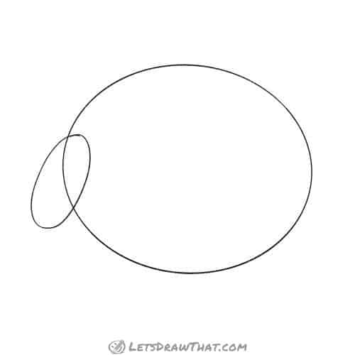 Drawing step: Draw the sheep's body and head base shapes