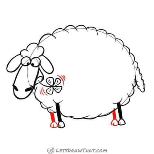 Drawing step: Draw the other two legs