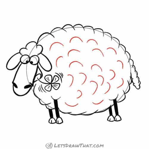 Drawing step: Draw the wool fleece texture