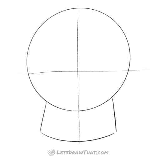 Drawing step: Sketch the skull base shape