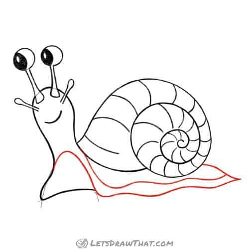 Drawing step: Draw snail's foot