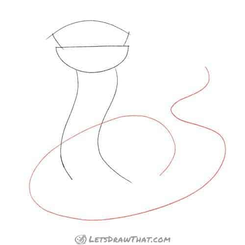 Drawing step: Draw one side of the snake's body