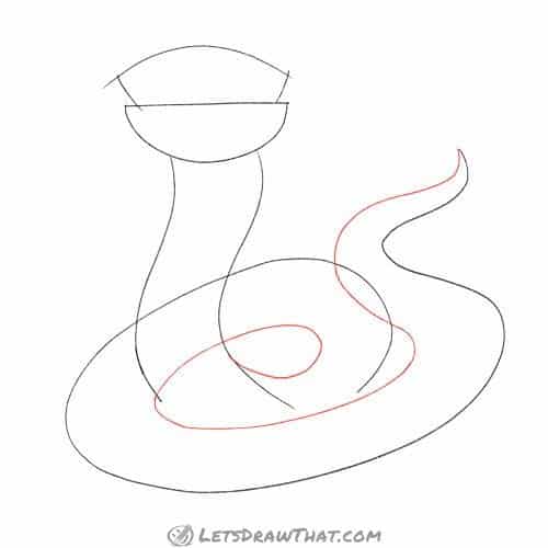 Drawing step: Draw the other side of the snake's body