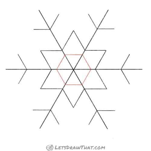 Drawing step: Draw a central hexagon