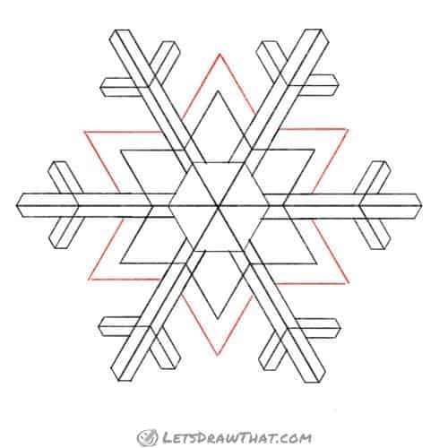 Drawing step: Double up the star