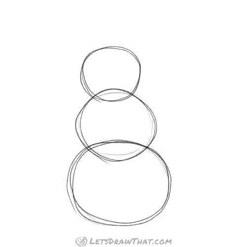 Drawing step: Draw three circles