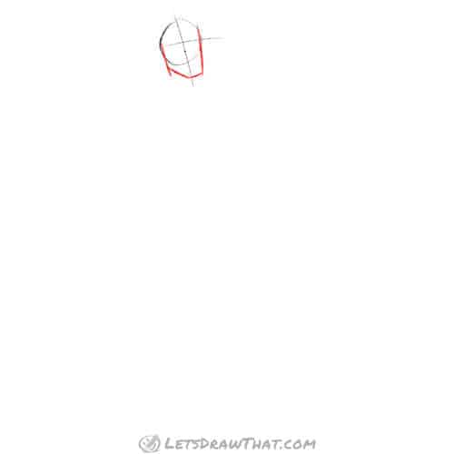 Drawing step: Sketch the chin