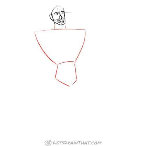 Drawing step: Sketch the base body shapes