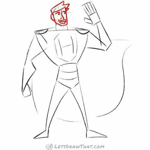 Drawing step: Outline the head