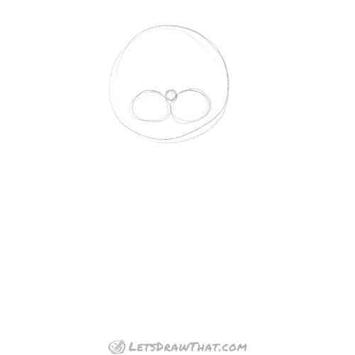 Drawing step: Sketch some circles for the head and face