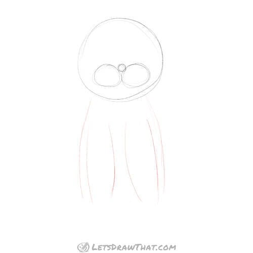 Drawing step: Sketch the tiger’s body and front legs