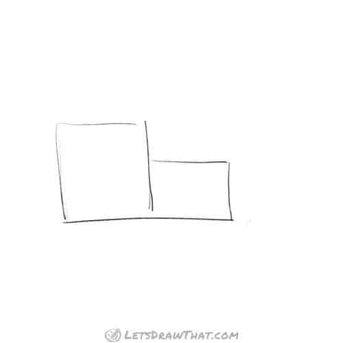 Drawing step: Sketch the base locomotive body