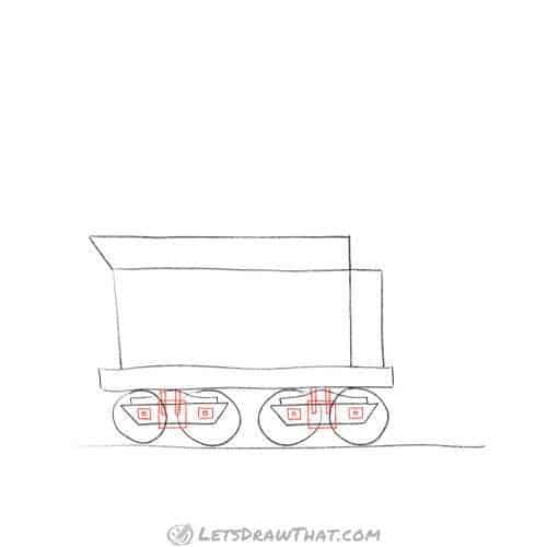 Drawing step: Add the truck frame details
