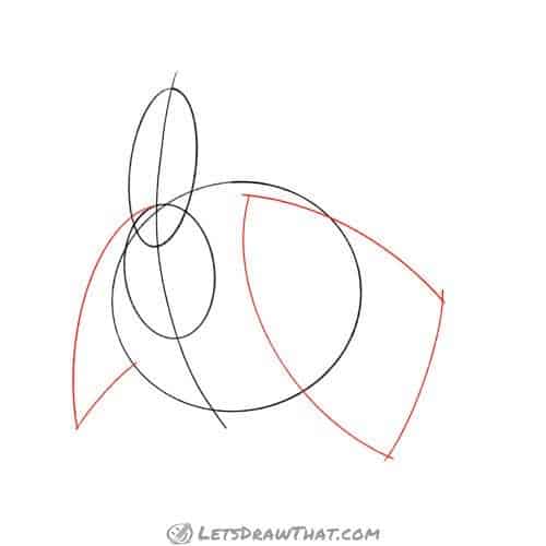 Drawing step: Sketch the turkey's wings