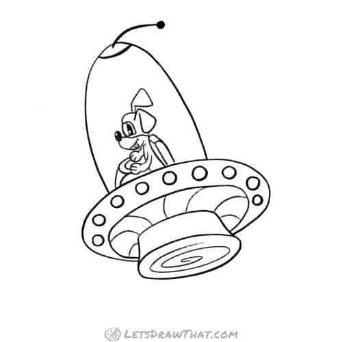 How to draw a UFO: finished outline drawing