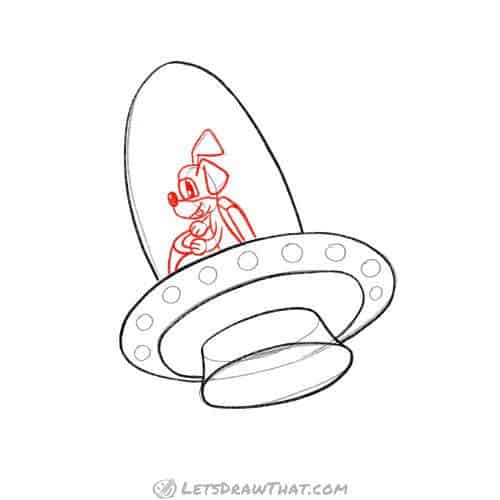 Drawing step: Outline the astronaut