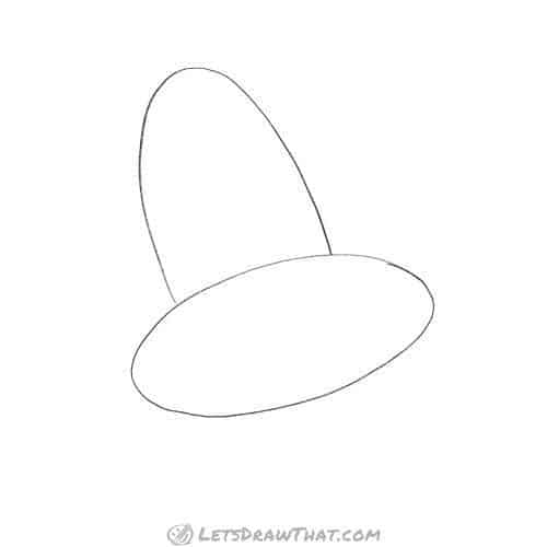 Drawing step: Sketch the base UFO outline