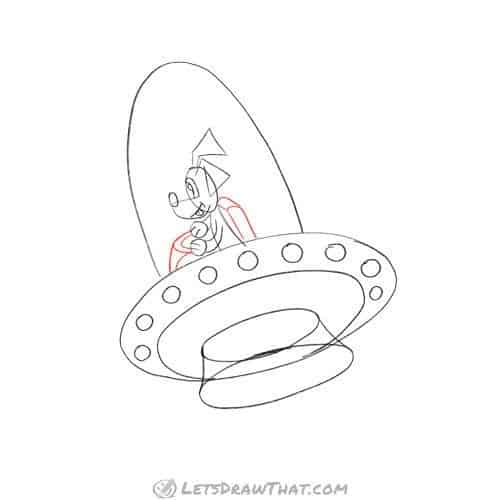 Drawing step: Finish the UFO cabin