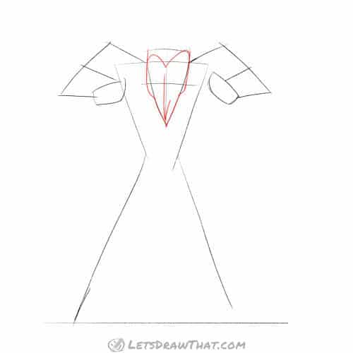 Drawing step: Improve the vampire's face shape