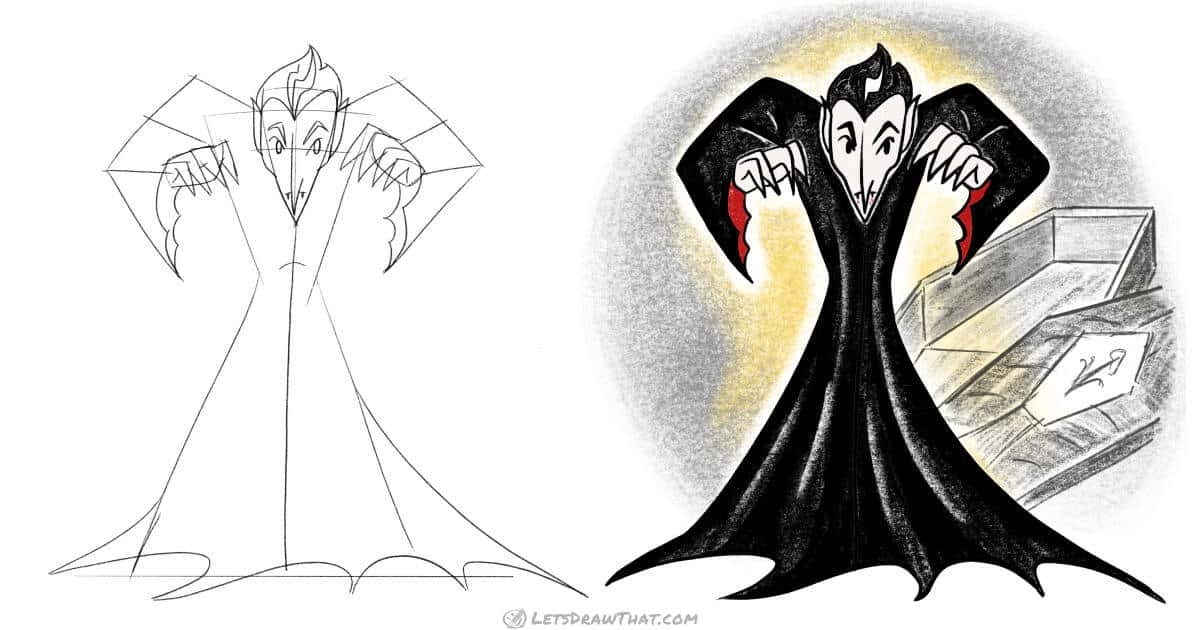 How to draw a vampire – simple, elegant and creepy