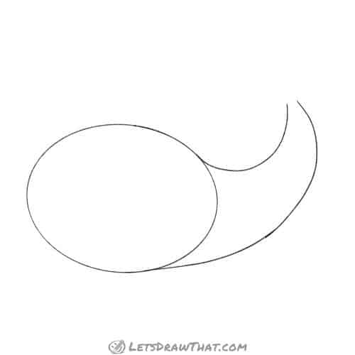 Drawing step: Sketch the base body shapes