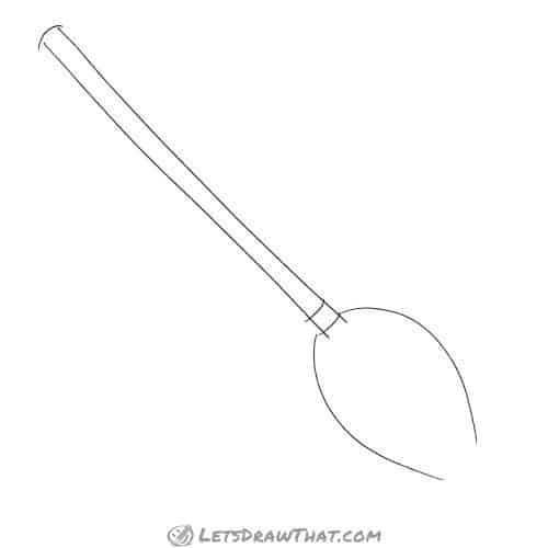 Drawing step: Draw the witch's broomstick base shape