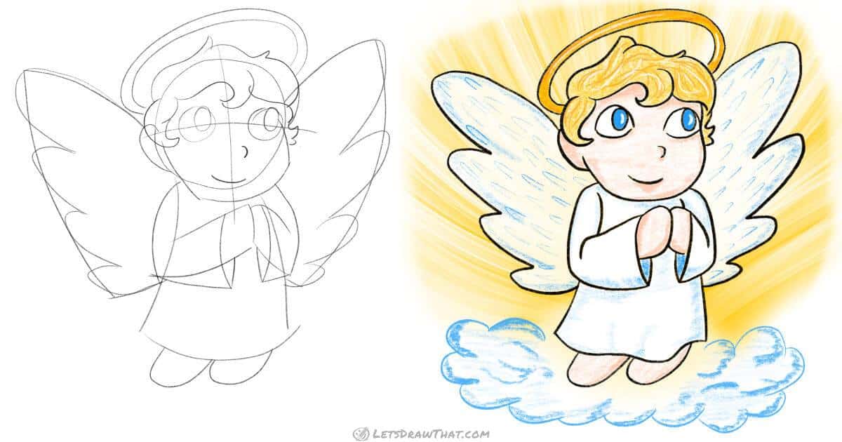 How to Draw an Angel in a Simple Chibi Style
