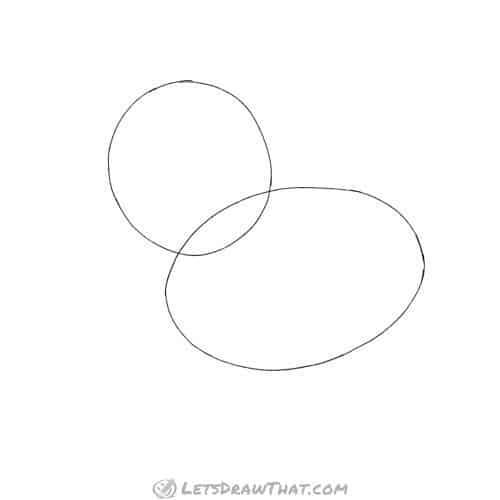 Drawing step: Draw the base head and body shapes