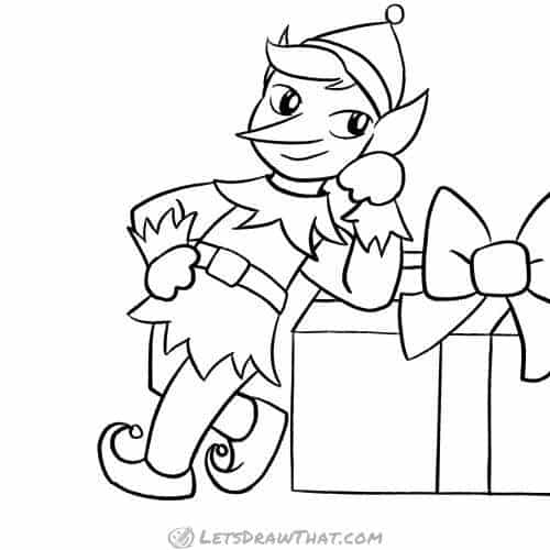 How to draw an elf: finished outline drawing