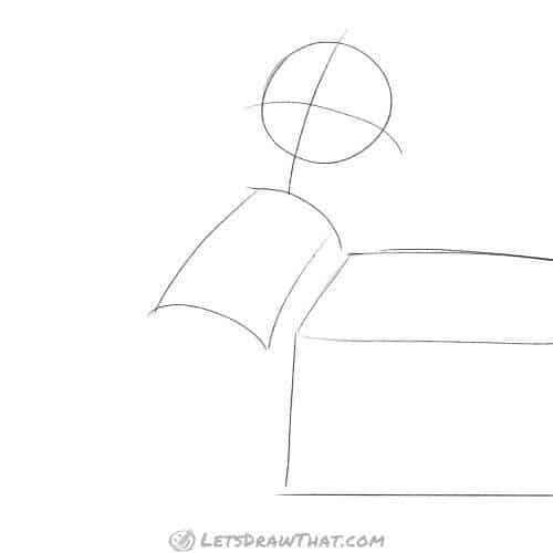Drawing step: Sketch the head and body shapes