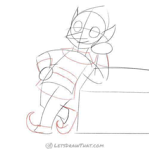 Drawing step: Finish the clothing details
