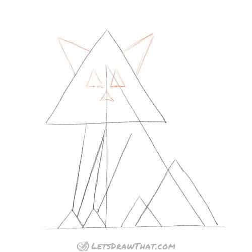 Drawing step: Sketch the cat’s face and ears