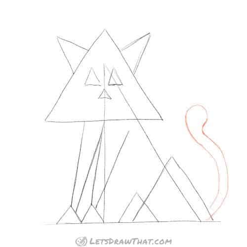 Drawing step: Sketch the tail